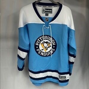Reebok Youth's Blue and White Pittsburgh Penguins Jersey (Malkin 71)